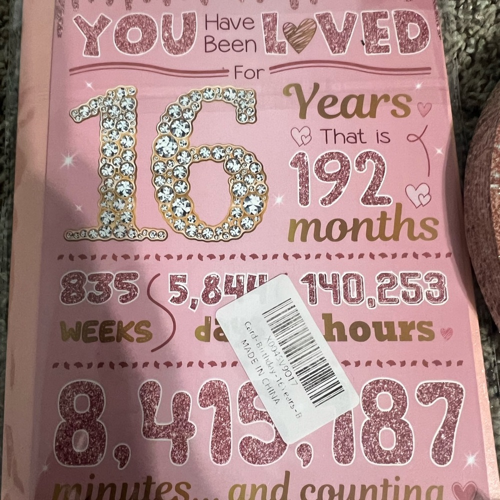 Pink and Gold 16th Birthday Party Supplies Set